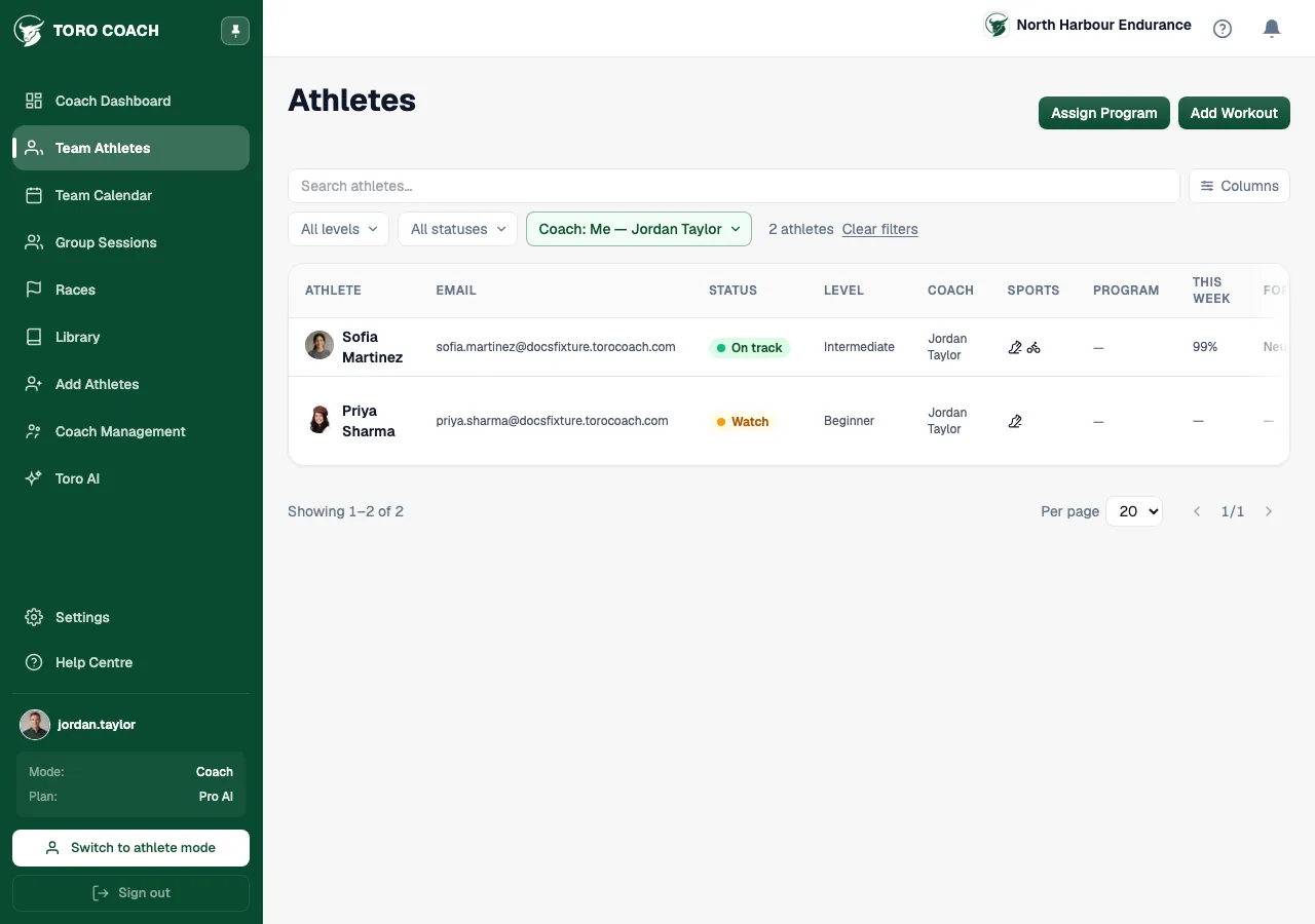 Your team: Your athletes and your team's name and logo, front and centre.